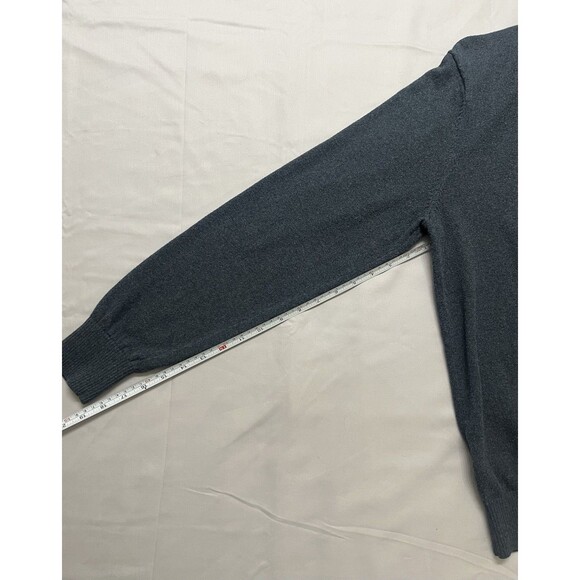 Eddie Bauer Mens Size Medium Sweater 1/4 Zip Cotton Cashmere Pullover Navy Blue - Picture 14 of 15